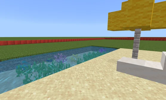 マイクラで作った海とビーチパラソル